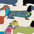 Dachshunds, Dog Pet Animals Eclectic, Contemporary Bohemian Illustration Toy Dogs Pastel Boho Modern Abstract Coffee Mug Gallery Image 2