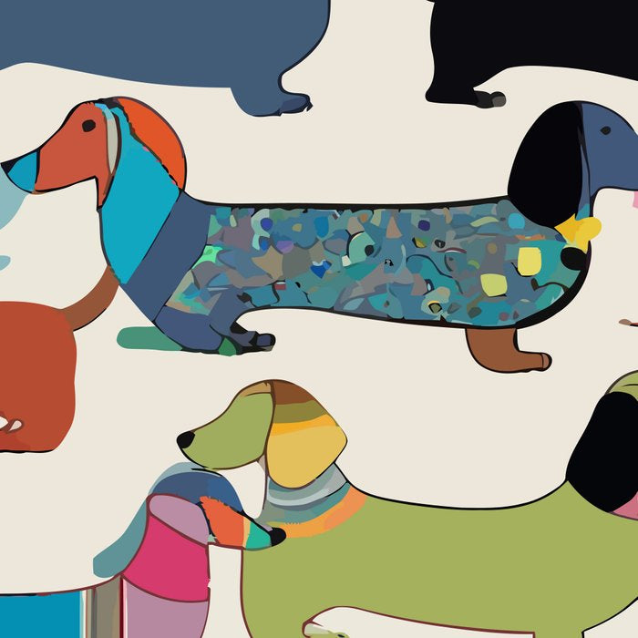 Dachshunds, Dog Pet Animals Eclectic, Contemporary Bohemian Illustration Toy Dogs Pastel Boho Modern Abstract Coffee Mug Gallery Image 2