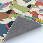Dachshunds, Dog Pet Animals Eclectic, Contemporary Bohemian Illustration Toy Dogs Pastel Boho Modern Abstract Rug Gallery Image 4