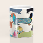 Dachshunds, Dog Pet Animals Eclectic, Contemporary Bohemian Illustration Toy Dogs Pastel Boho Modern Abstract Coffee Mug Gallery Image 4