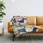 Dachshunds, Dog Pet Animals Eclectic, Contemporary Bohemian Illustration Toy Dogs Pastel Boho Modern Abstract Throw Blanket Gallery Image 1