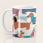 Dachshunds, Dog Pet Animals Eclectic, Contemporary Bohemian Illustration Toy Dogs Pastel Boho Modern Abstract Coffee Mug Gallery Image 3