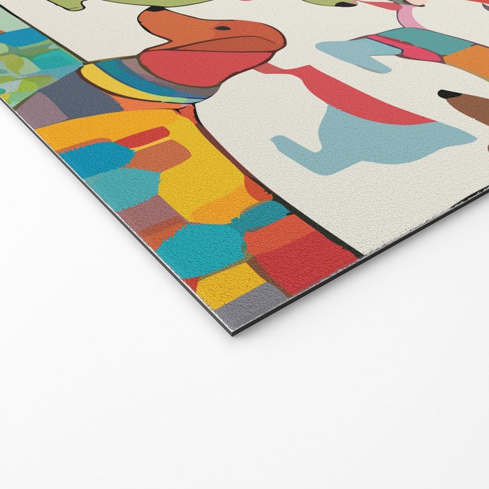 Dachshunds, Dog Pet Animals Eclectic, Contemporary Bohemian Illustration Toy Dogs Pastel Boho Modern Abstract Welcome Mat Gallery Image 2