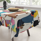 Dachshunds, Dog Pet Animals Eclectic, Contemporary Bohemian Illustration Toy Dogs Pastel Boho Modern Abstract Tablecloth Gallery Image 3