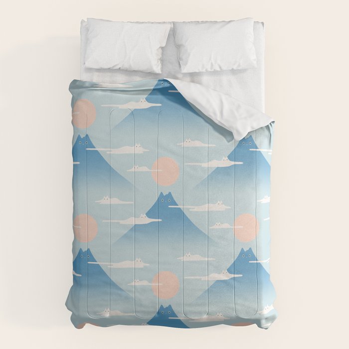 Cat Mountain Cloud pattern 1 Comforter Gallery Image 1