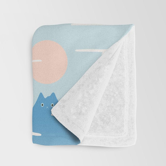 Cat Mountain Cloud pattern 1 Throw Blanket Gallery Image 3