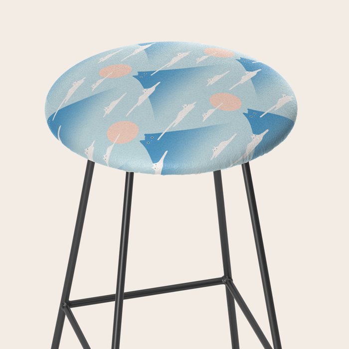 Cat Mountain Cloud pattern 1 Stool Gallery Image 2