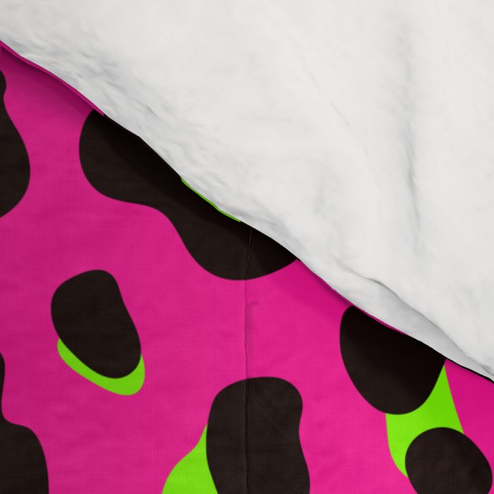 80s Neon Pink and Lime Green Leopard Comforter Gallery Image 4