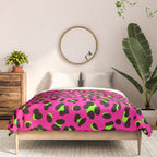 80s Neon Pink and Lime Green Leopard Comforter Gallery Image 3