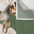 White Orchid Floral Art 4  Wall Tapestry Gallery Image 3
