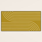 Minimal Line Curvature LXXVIII Golden Chartreuse Mid Century Modern Arch Abstract Desk Mat Gallery Image 3