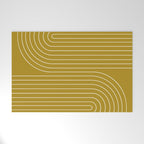 Minimal Line Curvature LXXVIII Golden Chartreuse Mid Century Modern Arch Abstract Welcome Mat Gallery Image 1
