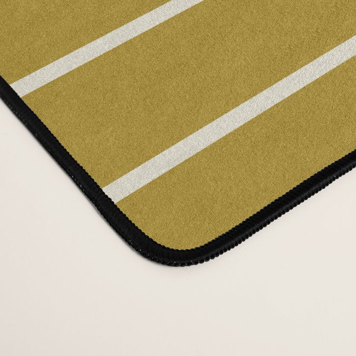 Minimal Line Curvature LXXVIII Golden Chartreuse Mid Century Modern Arch Abstract Desk Mat Gallery Image 4