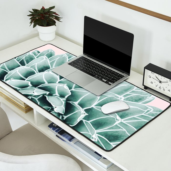 Succulent splendour - blush Desk Mat Gallery Image 2