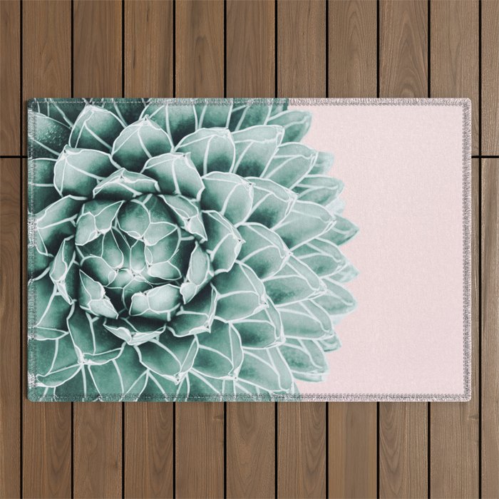 Succulent splendour - blush Outdoor Rug Gallery Image 1
