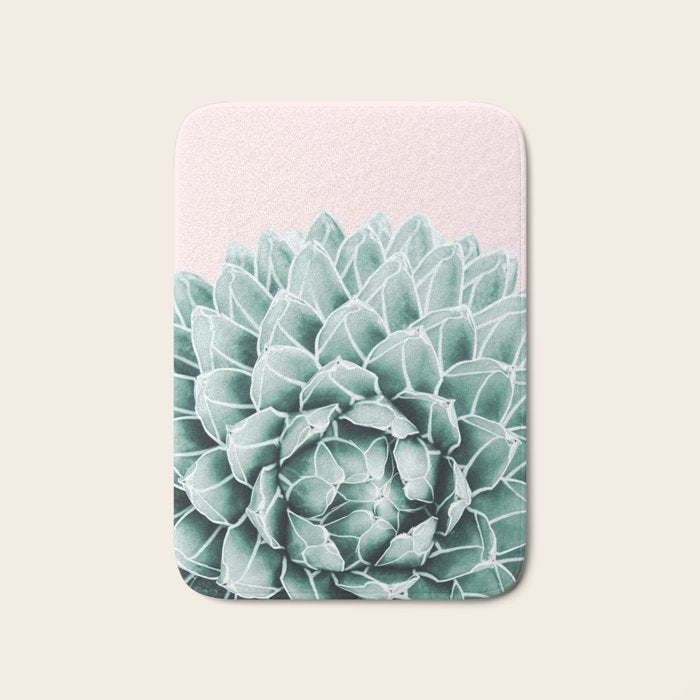 Succulent splendour - blush Bath Mat Gallery Image 1