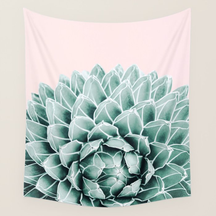 Succulent splendour - blush Wall Tapestry Gallery Image 1