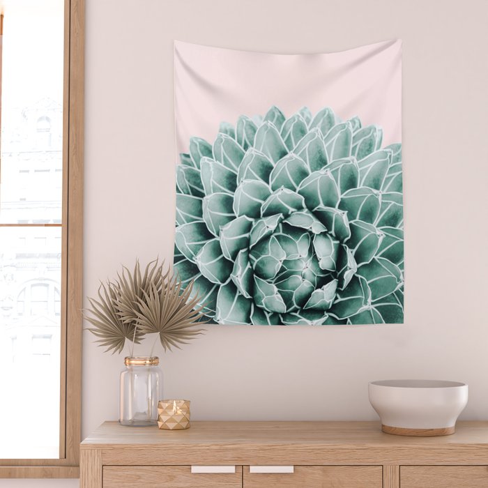 Succulent splendour - blush Wall Tapestry Gallery Image 2