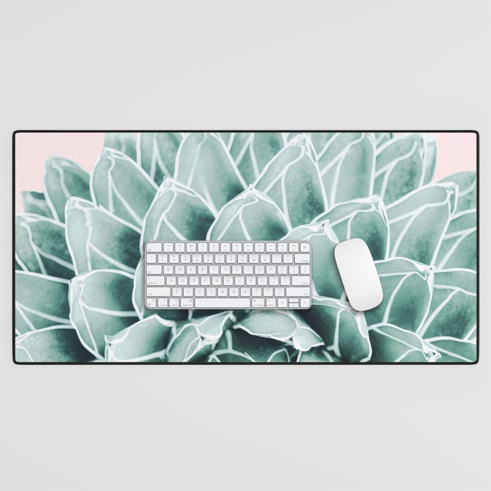 Succulent splendour - blush Desk Mat Gallery Image 1