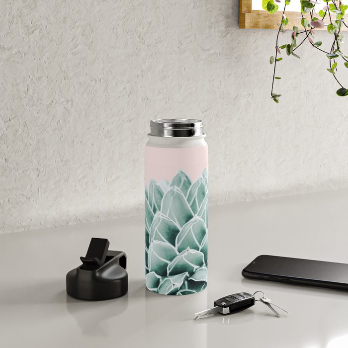 Succulent splendour - blush Water Bottle Gallery Image 4