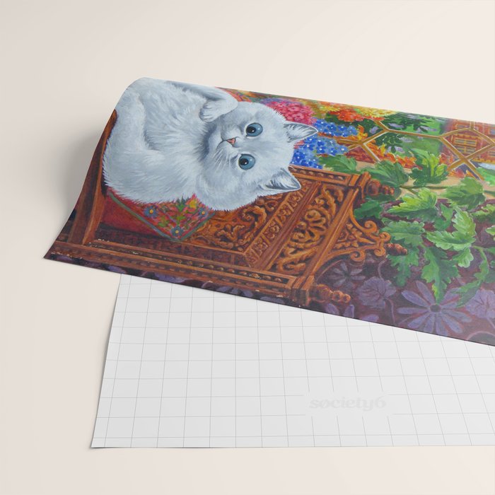 'Master of Cat College' Vintage Cat Art by Louis Wain Wrapping Paper Gallery Image 2