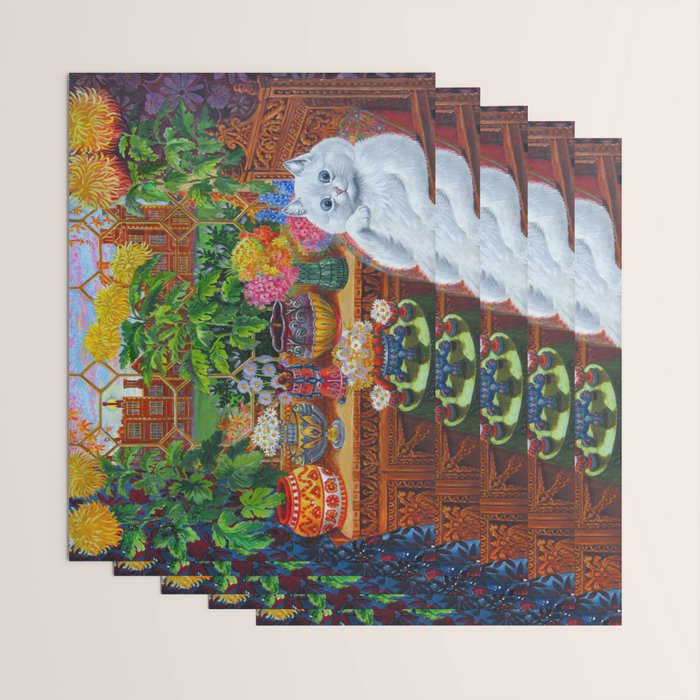'Master of Cat College' Vintage Cat Art by Louis Wain Wrapping Paper Gallery Image 3