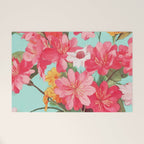 Azalea and Wildflower Bouquet on Teal Welcome Mat Gallery Image 1