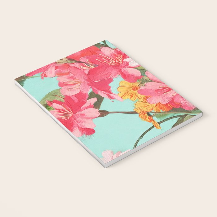 Azalea and Wildflower Bouquet on Teal Notebook Gallery Image 3