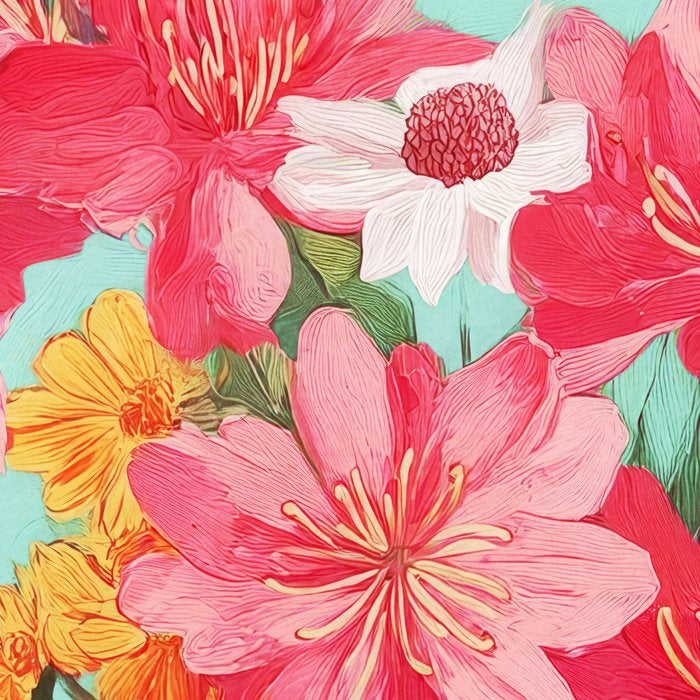 Azalea and Wildflower Bouquet on Teal Coffee Mug Gallery Image 2