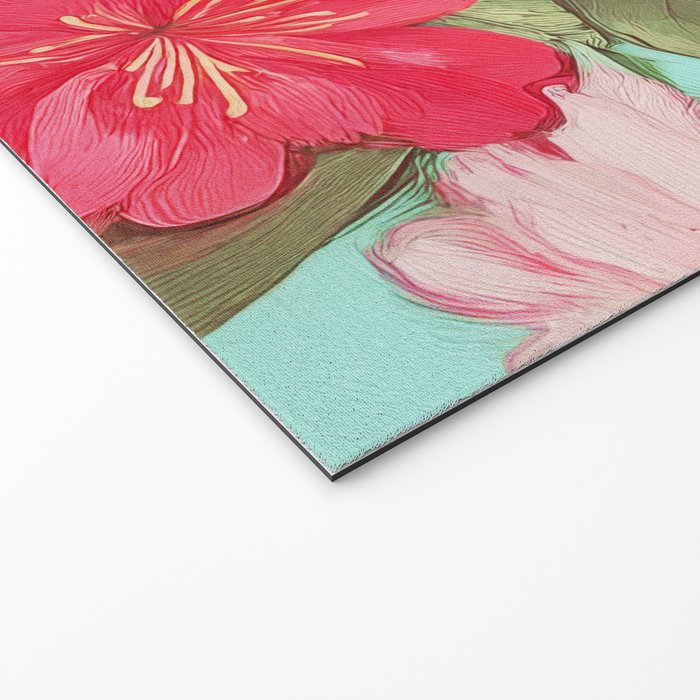 Azalea and Wildflower Bouquet on Teal Welcome Mat Gallery Image 2