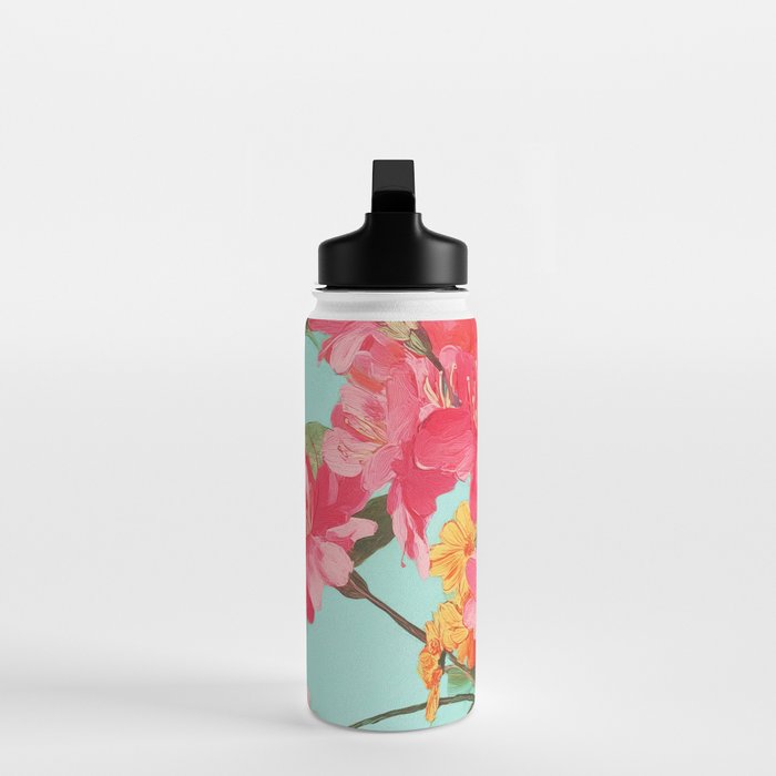 Azalea and Wildflower Bouquet on Teal Water Bottle Gallery Image 3