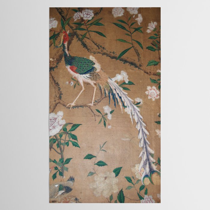 Antique French Chinoiserie in Tan & White Tablecloth Gallery Image 2