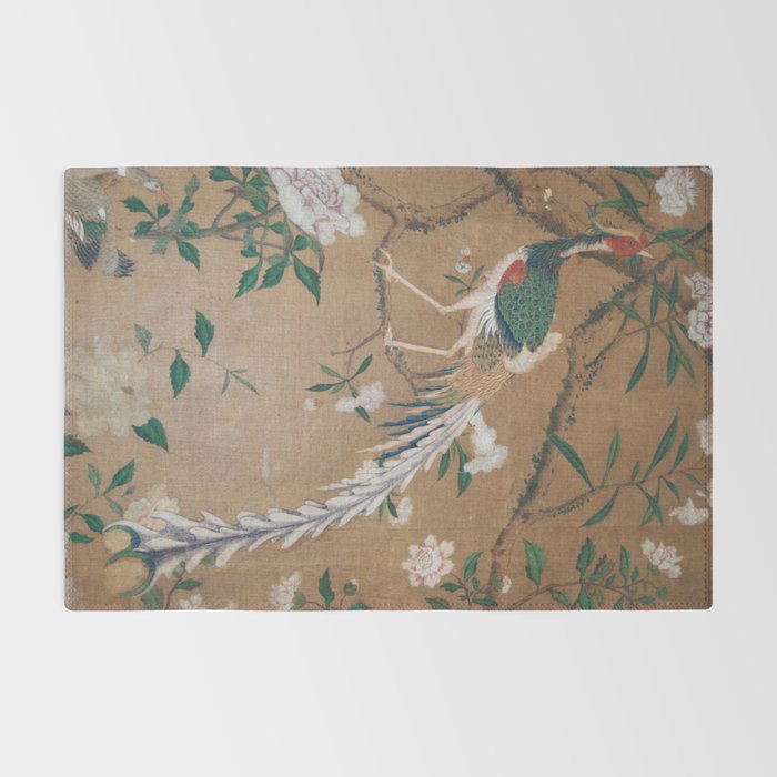 Antique French Chinoiserie in Tan & White Rug Gallery Image 2