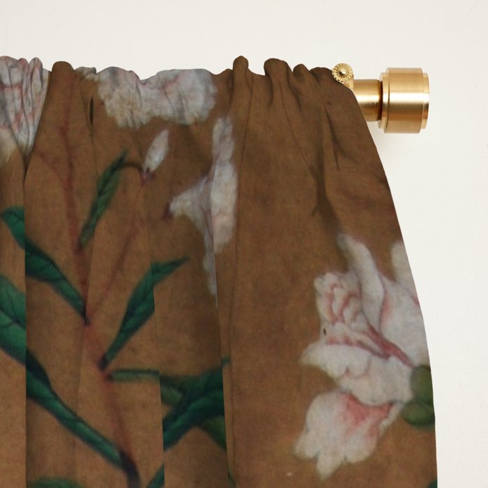Antique French Chinoiserie in Tan & White Window Curtain Gallery Image 2