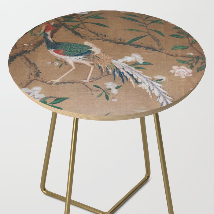 Antique French Chinoiserie in Tan & White Side Table Gallery Image 2