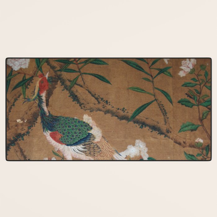 Antique French Chinoiserie in Tan & White Desk Mat Gallery Image 3