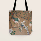 Antique French Chinoiserie in Tan & White Tote Bag Gallery Image 1