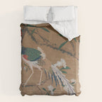 Antique French Chinoiserie in Tan & White Duvet Cover Gallery Image 6