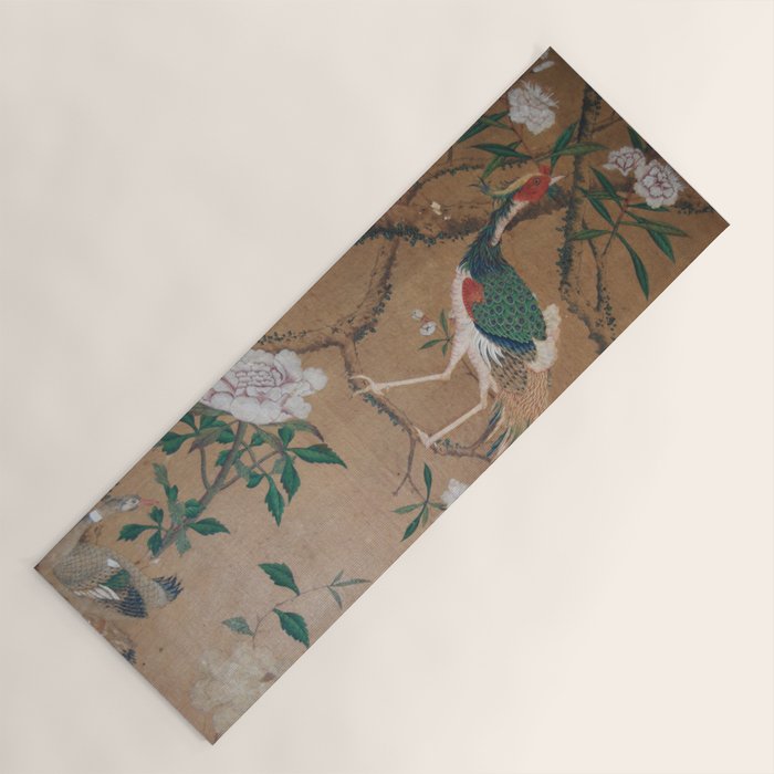 Antique French Chinoiserie in Tan & White Yoga Mat Gallery Image 1