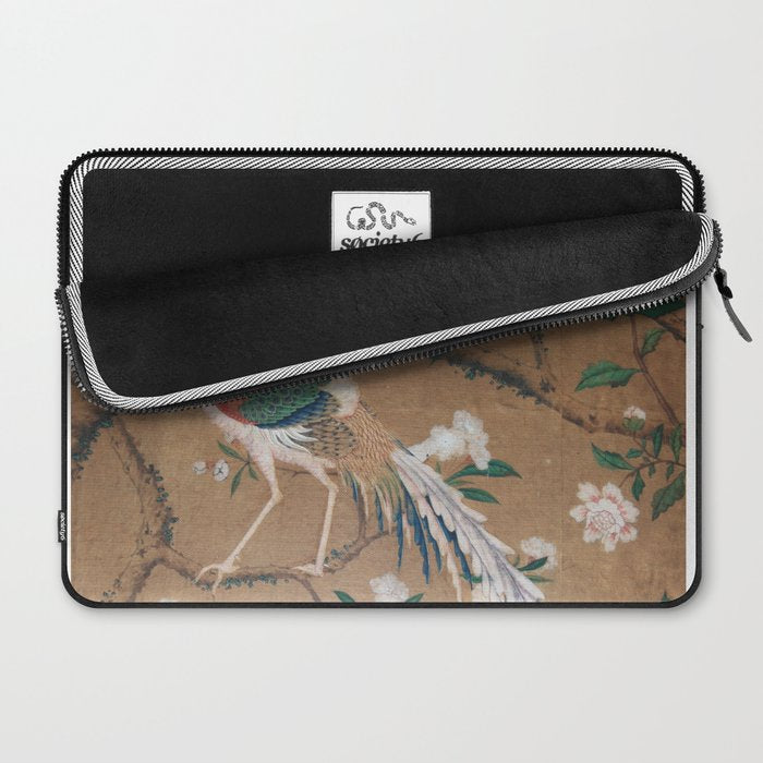 Antique French Chinoiserie in Tan & White Laptop Sleeve Gallery Image 2