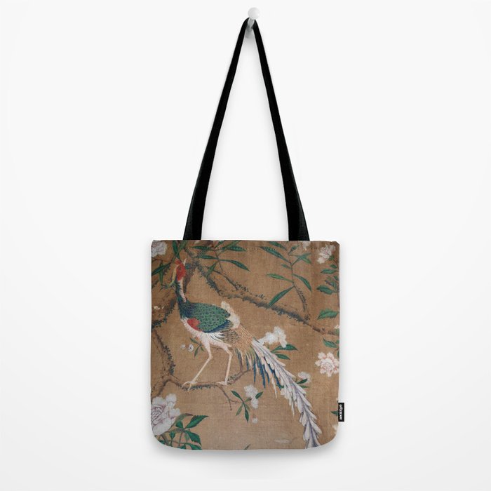 Antique French Chinoiserie in Tan & White Tote Bag Gallery Image 2
