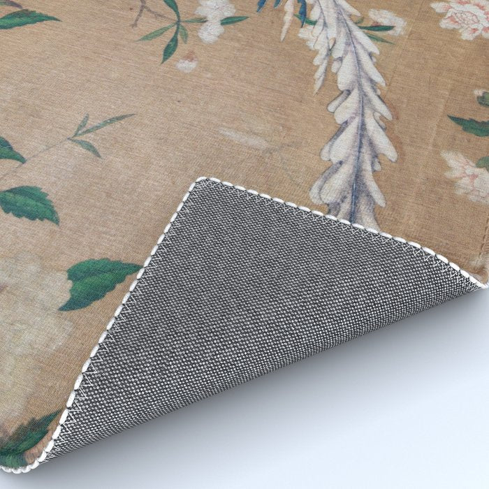 Antique French Chinoiserie in Tan & White Rug Gallery Image 4