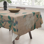 Antique French Chinoiserie in Tan & White Tablecloth Gallery Image 3
