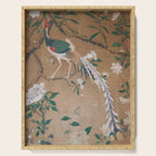 Antique French Chinoiserie in Tan & White Serving Tray Gallery Image 1