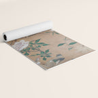 Antique French Chinoiserie in Tan & White Yoga Mat Gallery Image 2