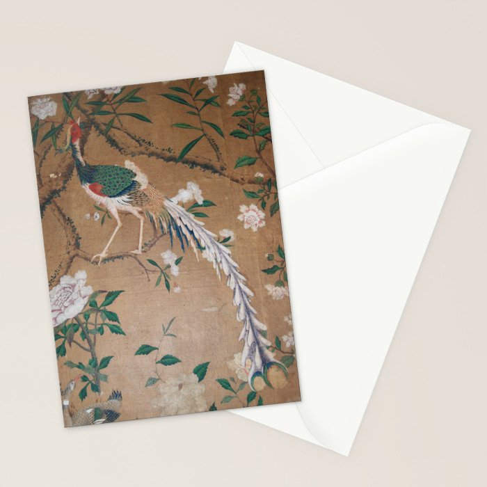 Antique French Chinoiserie in Tan & White Stationery Card Gallery Image 2