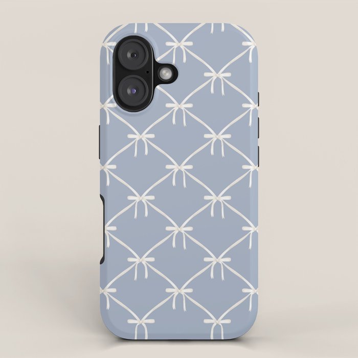 Bows & Ribbons Pattern XLIV Light Pastel Blue iPhone Case Gallery Image 1