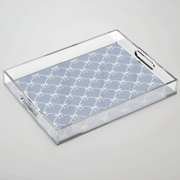 Bows & Ribbons Pattern XLIV Light Pastel Blue Acrylic Tray Gallery Image 1