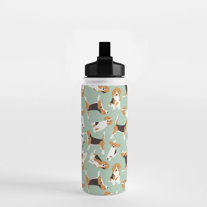 beagle scatter mint Water Bottle Gallery Image 2