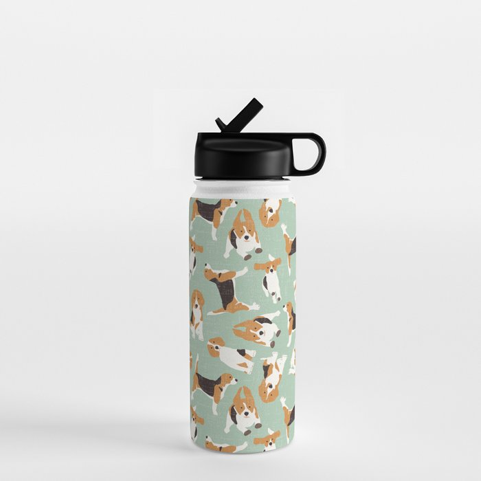 beagle scatter mint Water Bottle Gallery Image 1